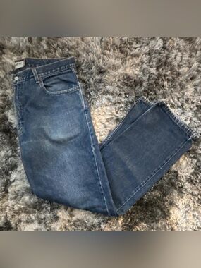 Levi's 505 Series Mens Blue Medium Wash Regular Fit Straight Leg Denim Jeans